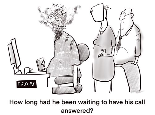 "How long had he been waiting to have his call answered?"