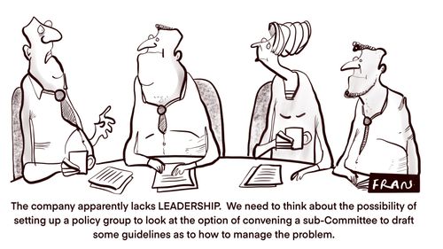 "The company apparently lacks LEADERSHIP. We need to think about the possibility of setting up a policy group...."