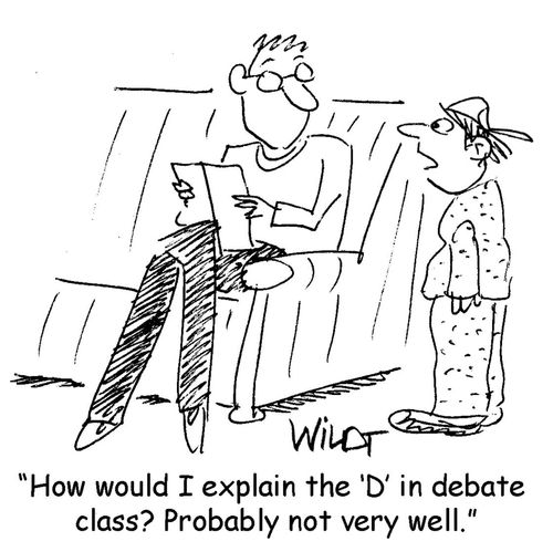 "How would I explain the 'D' in debate class? Probably not very well."
