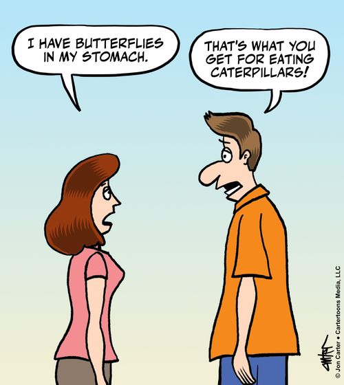 "I have butterflies in my stomach."