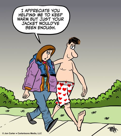 "I appreciate you helping me to keep warm but just your jacket wouldn't been enough."