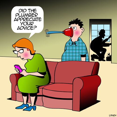 "Did the plumber appreciate your advice?"