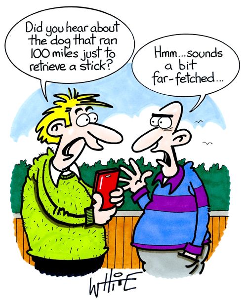 "Did you hear about the dog that ran 100 miles just to retrieve a stick?"