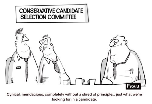 "Cynical, mendacious, completely without a shred of principle... just what we're looking for in a candidate."
