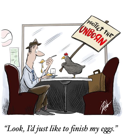 "Look, I'd just like to finish my eggs."