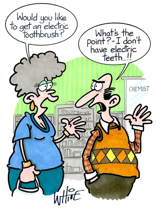 "Would you like to get an electric toothbrush?"