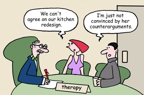 "We can't agree on our kitchen redesign."