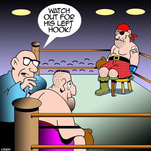 "Watch out for his left hook!"
