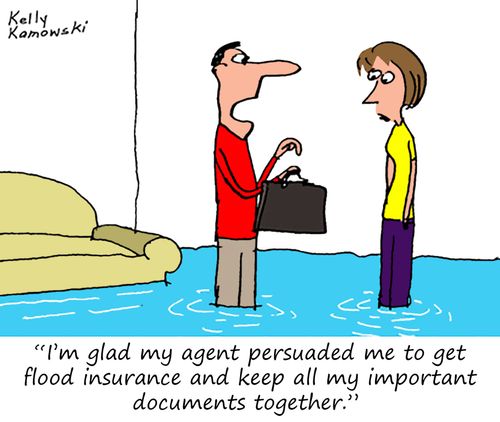 "I'm glad my agent persuaded me to get flood insurance and keep all my important documents together."