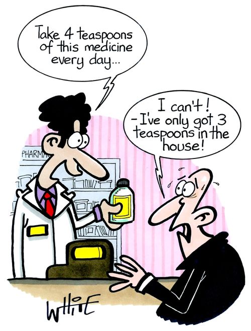 "Take 4 teaspoons of this medicine every day. . ."