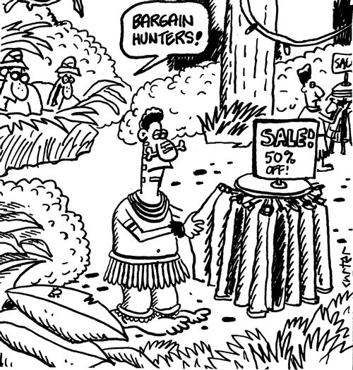 "Bargain hunters!"