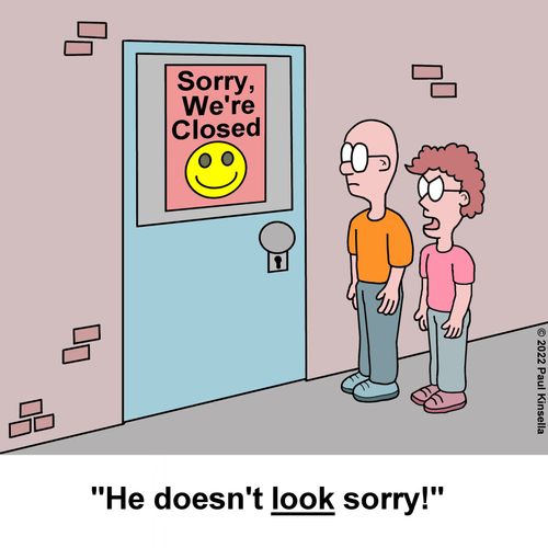 He doesn't look sorry!