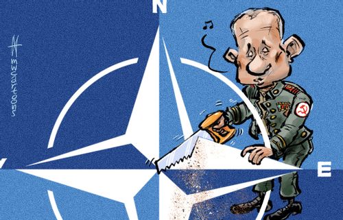 Putin sawing NATO