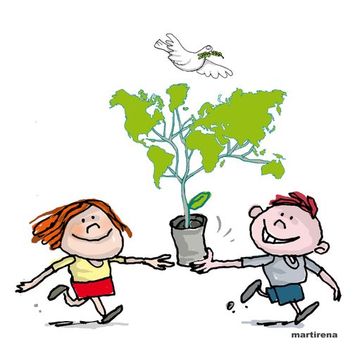 Children preserve the world with peace