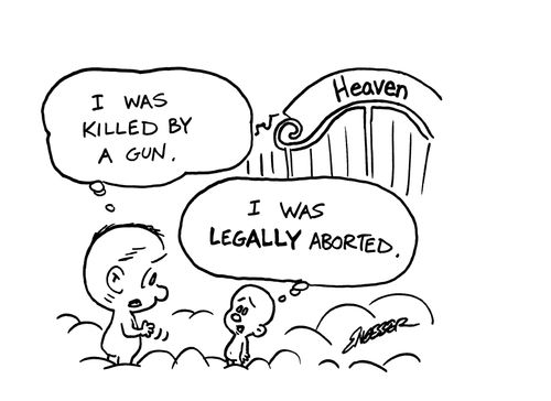 "I was killed by a gun."