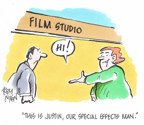 "this is Justin, our special effects man."