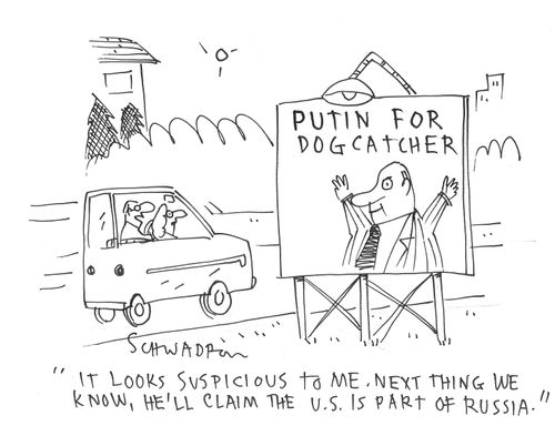 "It looks suspicious to me. Next thing we know, he'll claim the U.S. is part of Russia."