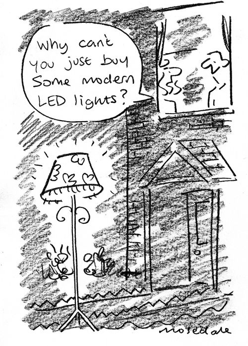 "Why can't you just buy some modern LED lights?"