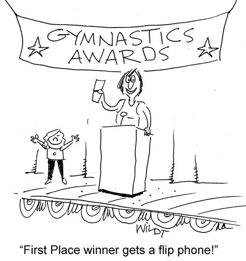 "First place winner gets a flip phone!"