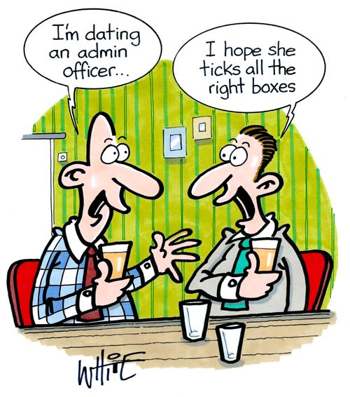 "I'm dating an admin officer..."