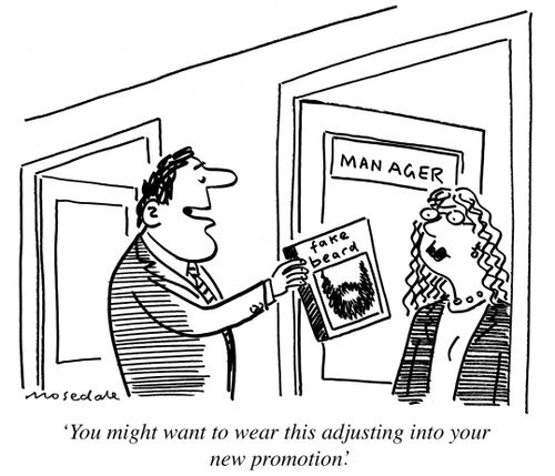 "You might want to wear this adjusting into your new promotion."