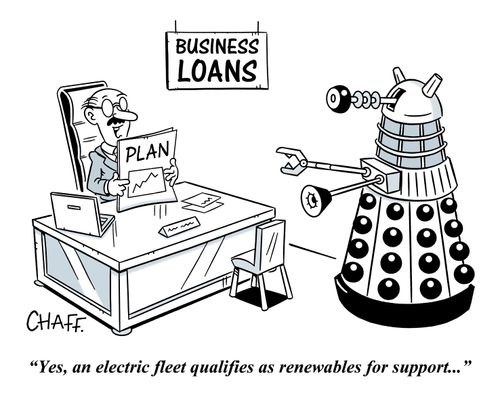 "Yes, an electric fleet qualifies as renewables for support..."