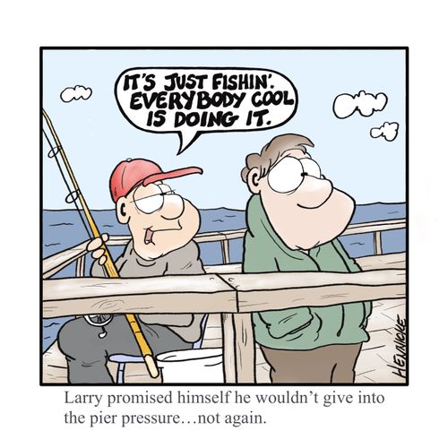 Larry promised himself he wouldn't give into the pier pressure...not again.