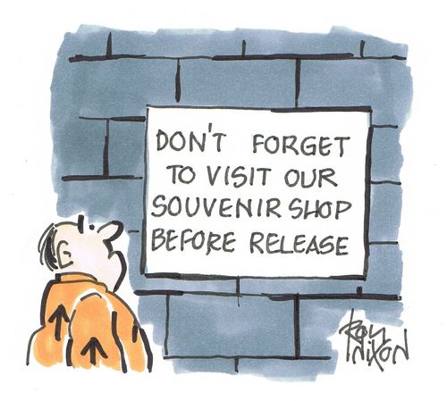 "Don't forget to visit our souvenir shop before release."