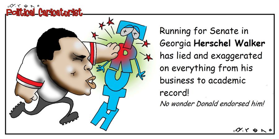 Running for Senate in Georgia Herschel Walker has lied and exaggerated on everything from his business to academic record!