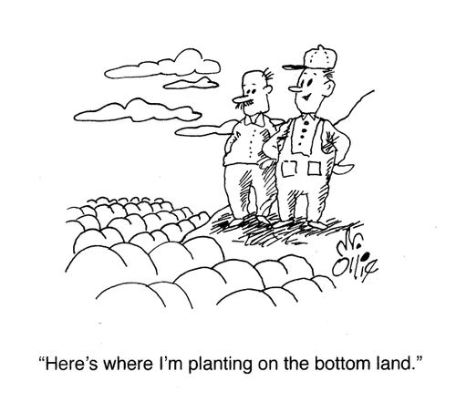 "Here's where I'm planting on the bottom land."