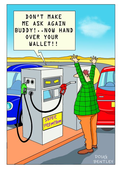 "Don't make me ask again buddy! . . . Now hand over your wallet!!"