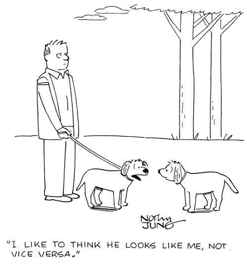"I like to think he looks like me, not vice versa."