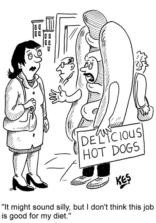 "It might sound silly, but I don't think this job is good for my diet."