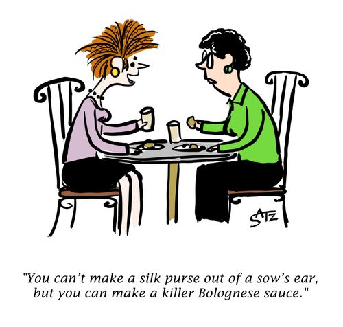 "You can't make a silk purse out of a sow's ear, but you can make a killer Bolognese sauce."