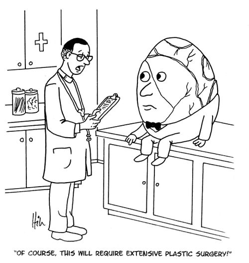 "Of course, this will require extensive plastic surgery!"