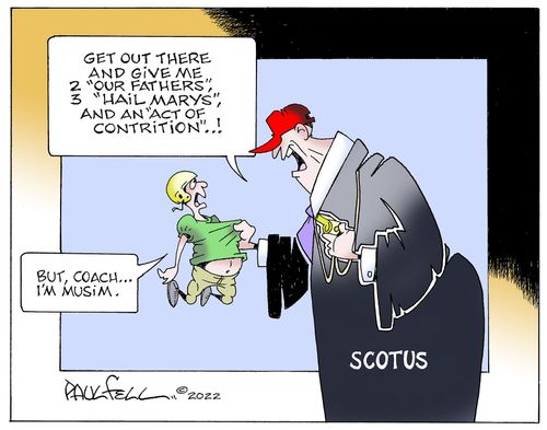 "Get out there and give me 2 'Our Fathers'. 3 'Hail Marys' and an 'Act on Contrition'...!"