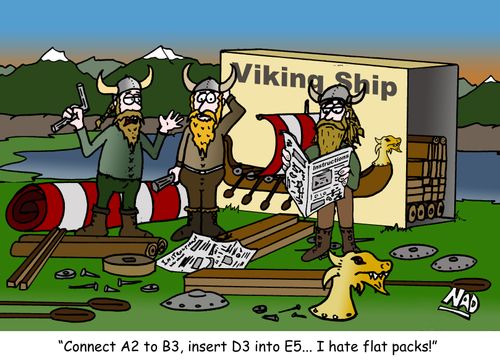 "Connect A2 to B3, insert D3 into E5....I hate flat packs!"