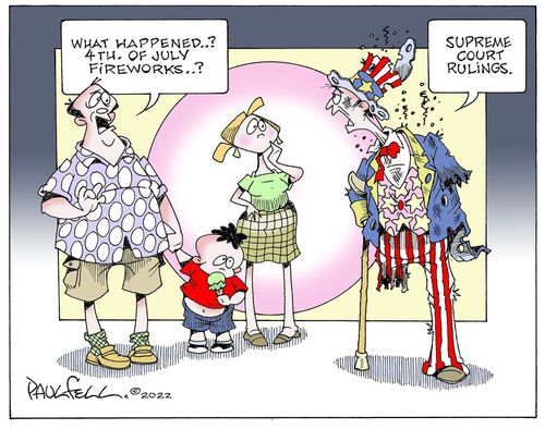 "What happened..? 4th of July fireworks..?"