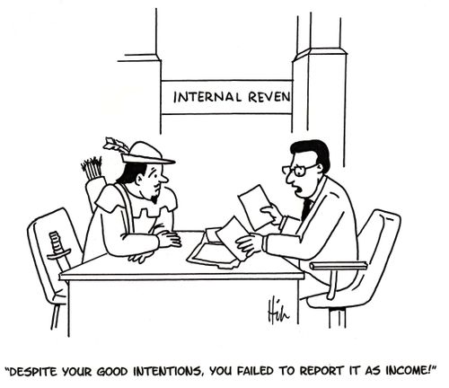 "Despite your good intentions, you failed to report it as income!"