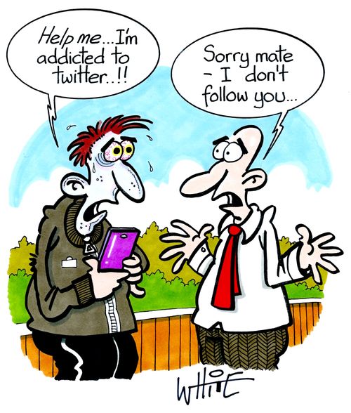 "Help me...I'm addicted to twitter...!!"