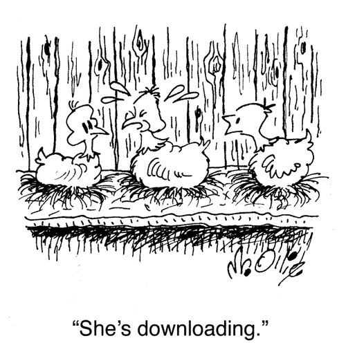 "She's downloading