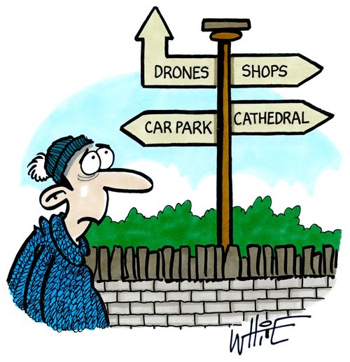 Drones/Shops/Car Park/Cathedral