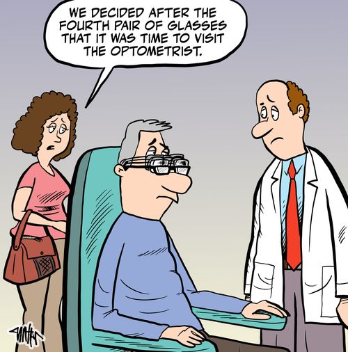 "We decided after the fourth pair of glasses that it was time to visit the optometrist."