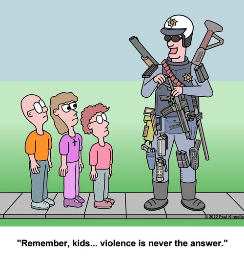 "Remember, kids... violence is never the answer."