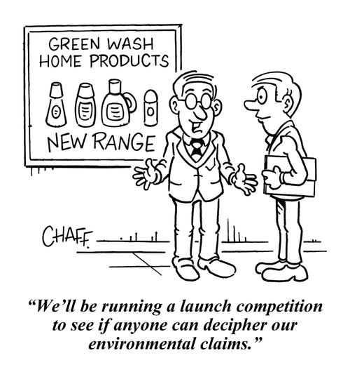 "We'll be running a lunch competition to see if anyone can decipher our environmental claims."