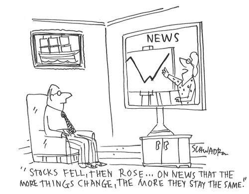 "Stocks fell, then Rose...on news that the more things change, the more they stay the same."