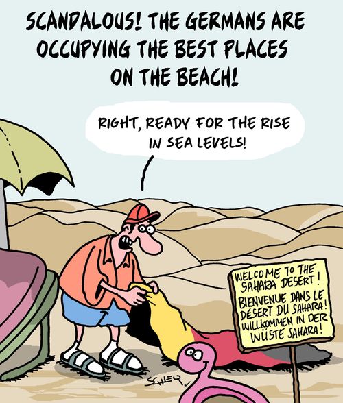 Scandalous! The Germans are occupying the best places on the beach!