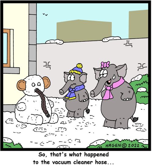 "So, that's what happened to the vacuum cleaner hose..."