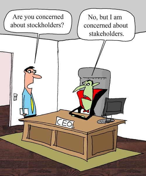 "Are you concerned about stockholders?"