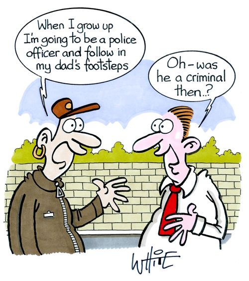 "When I grow up I'm going to be a police officer and follow in my dad's footsteps."